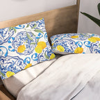 Summer,citrus,Mediterranean style,lemon fruit,simple pattern  Pillow Sham Gallery Image 2