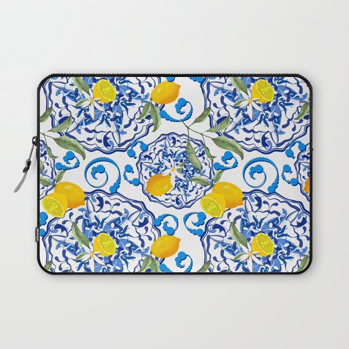 Summer,citrus,Mediterranean style,lemon fruit,simple pattern  Laptop Sleeve Gallery Image 1