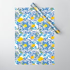 Summer,citrus,Mediterranean style,lemon fruit,simple pattern  Wrapping Paper Gallery Image 1
