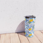 Summer,citrus,Mediterranean style,lemon fruit,simple pattern  Travel Mug Gallery Image 4