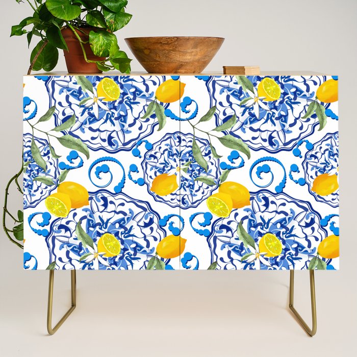Summer,citrus,Mediterranean style,lemon fruit,simple pattern  Credenza Gallery Image 1