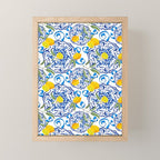 Summer,citrus,Mediterranean style,lemon fruit,simple pattern  Mini Art Print Gallery Image 1