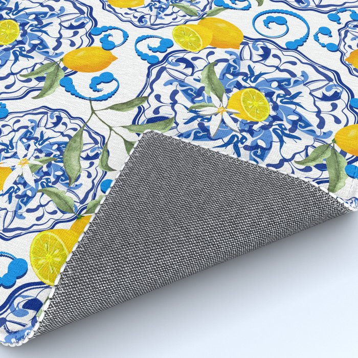 Summer,citrus,Mediterranean style,lemon fruit,simple pattern  Rug Gallery Image 4
