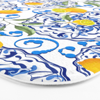 Summer,citrus,Mediterranean style,lemon fruit,simple pattern  Bath Mat Gallery Image 3