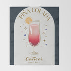 Pina Colada Cocktail Zodiac Sign Throw Blanket Gallery Image 2