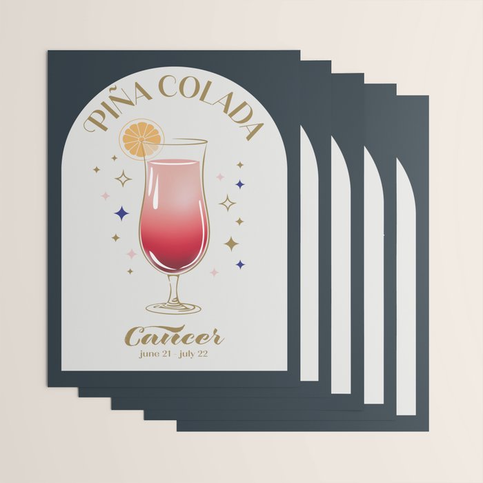 Pina Colada Cocktail Zodiac Sign Wrapping Paper Gallery Image 3