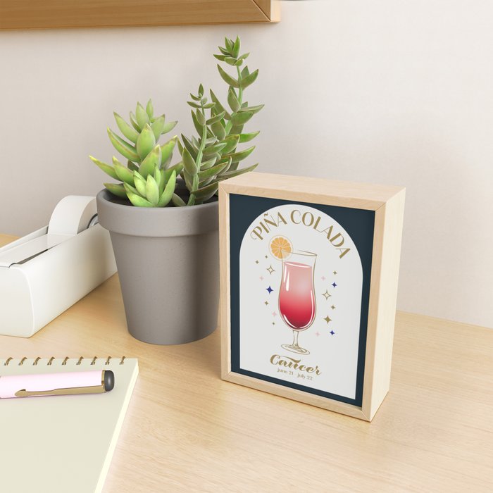 Pina Colada Cocktail Zodiac Sign Mini Art Print Gallery Image 2