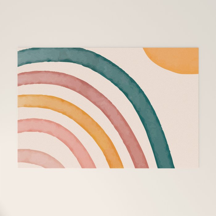 Abstract Colors of the Rainbow Welcome Mat Gallery Image 1