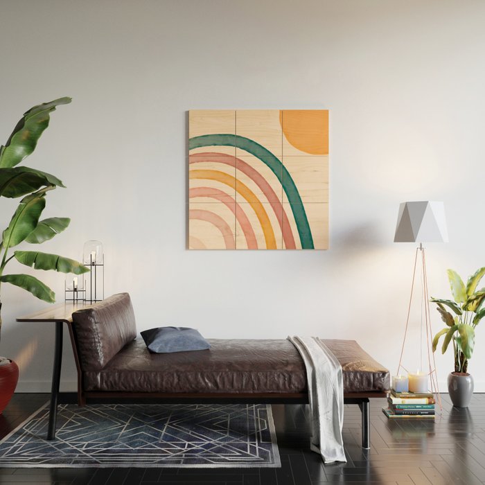Abstract Colors of the Rainbow Wood Wall Art Gallery Image 2