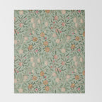 William Morris Vintage Fruit Sage Green  Throw Blanket Gallery Image 2