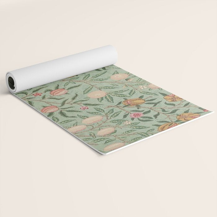 William Morris Vintage Fruit Sage Green  Yoga Mat Gallery Image 2