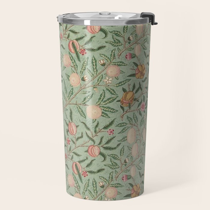 William Morris Vintage Fruit Sage Green  Travel Mug Gallery Image 2