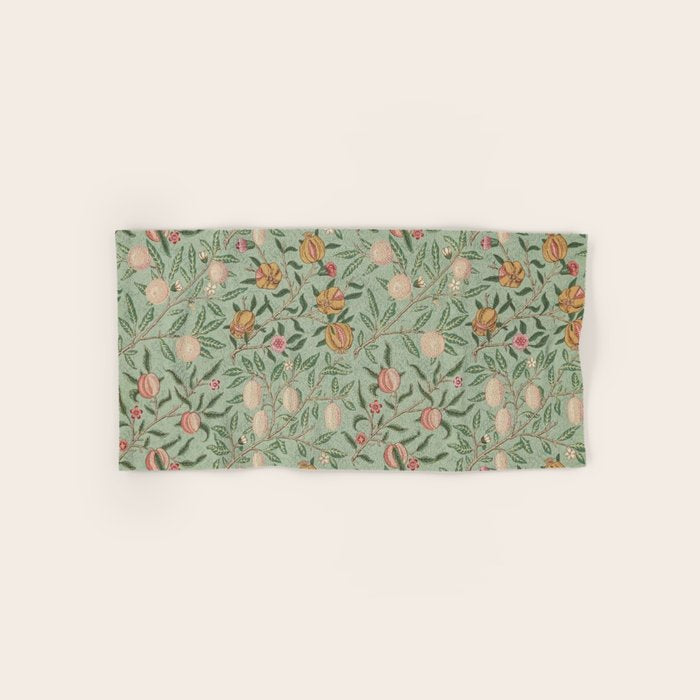 William Morris Vintage Fruit Sage Green  Bath Towel Gallery Image 1
