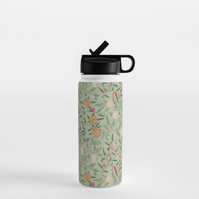 William Morris Vintage Fruit Sage Green  Water Bottle Gallery Image 1