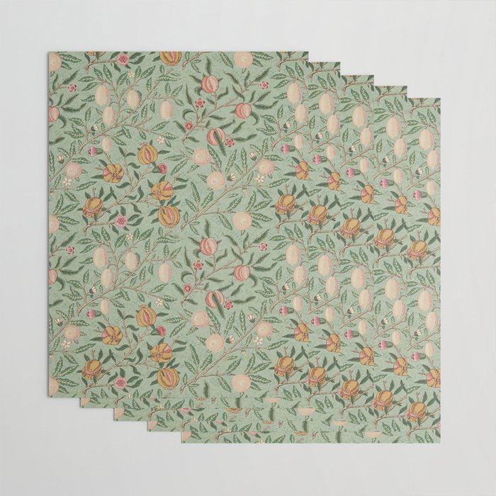 William Morris Vintage Fruit Sage Green  Wrapping Paper Gallery Image 3