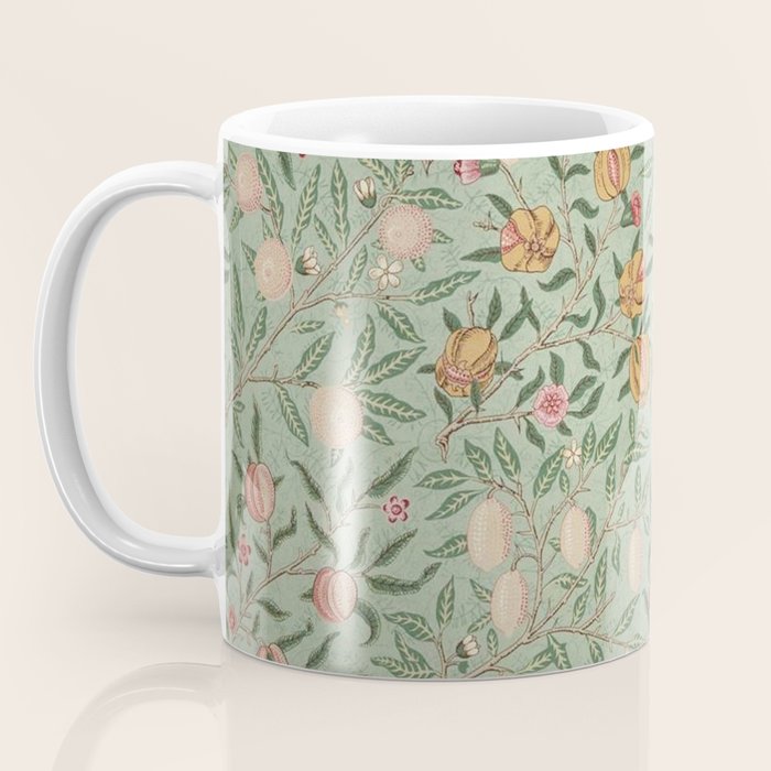 William Morris Vintage Fruit Sage Green  Coffee Mug Gallery Image 3