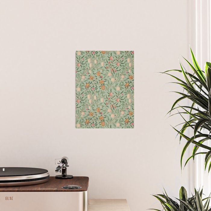 William Morris Vintage Fruit Sage Green  Poster Gallery Image 2