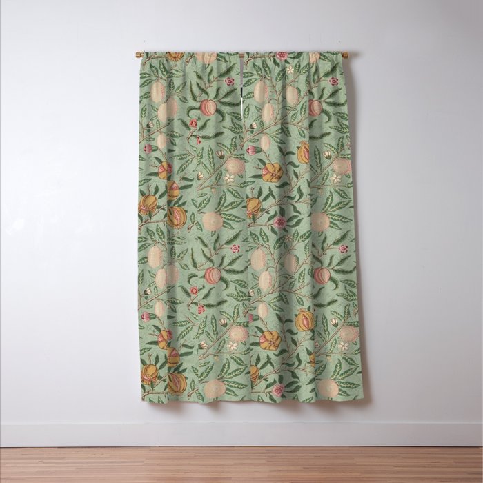 William Morris Vintage Fruit Sage Green  Window Curtain Gallery Image 3