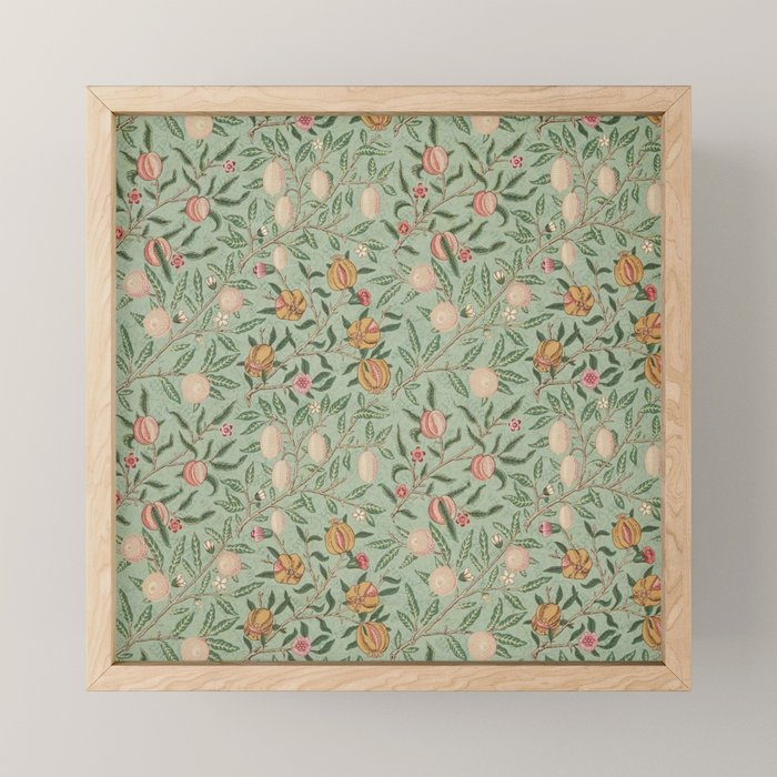 William Morris Vintage Fruit Sage Green  Mini Art Print Gallery Image 1