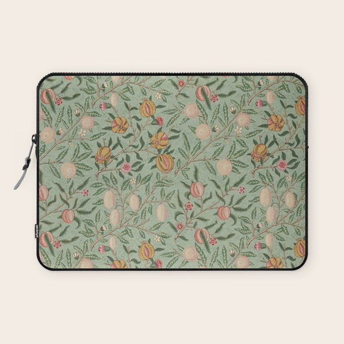 William Morris Vintage Fruit Sage Green  Laptop Sleeve Gallery Image 1