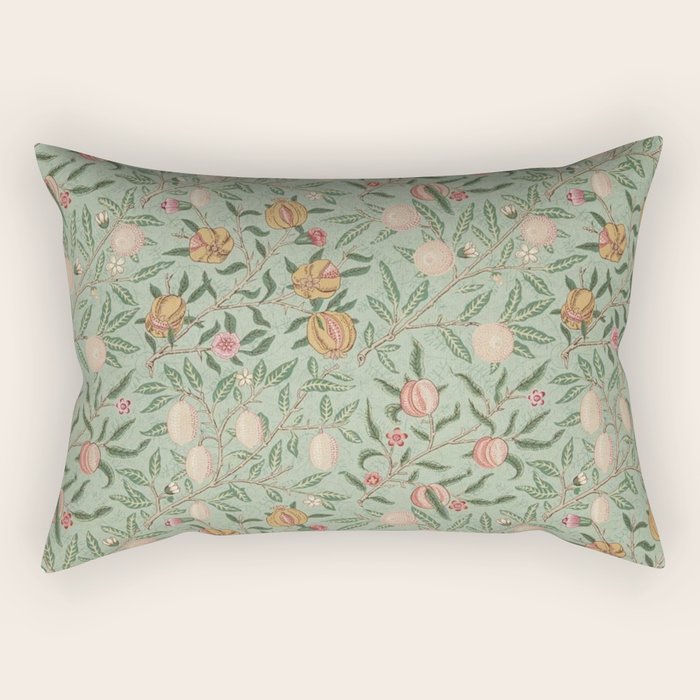 William Morris Vintage Fruit Sage Green  Rectangular Pillow Gallery Image 1