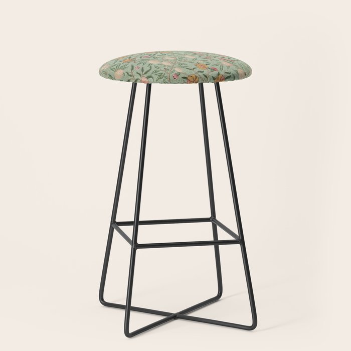 William Morris Vintage Fruit Sage Green  Stool Gallery Image 1