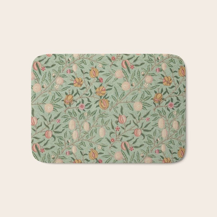 William Morris Vintage Fruit Sage Green  Bath Mat Gallery Image 1