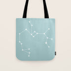 Sagittarius Zodiac Star Constellation Line Art Pastel Teal Tote Bag Gallery Image 1