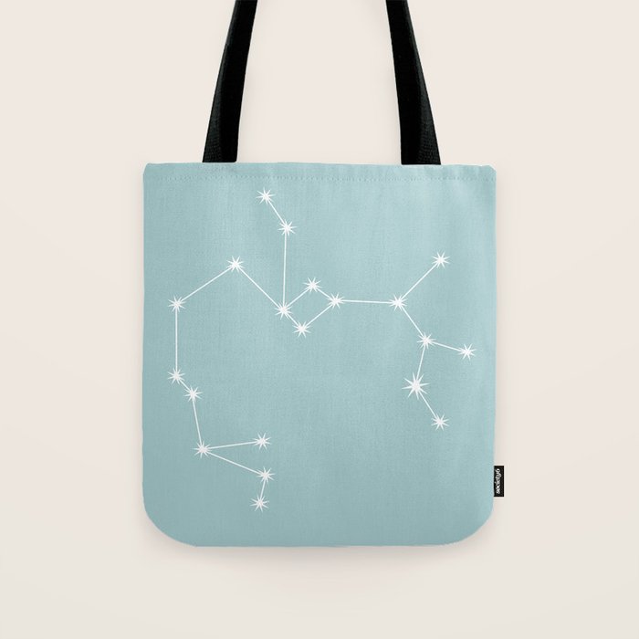 Sagittarius Zodiac Star Constellation Line Art Pastel Teal Tote Bag Gallery Image 1