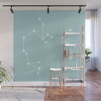 Sagittarius Zodiac Star Constellation Line Art Pastel Teal Wall Mural Gallery Image 1