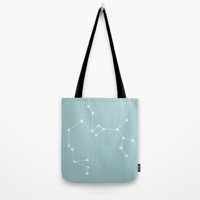 Sagittarius Zodiac Star Constellation Line Art Pastel Teal Tote Bag Gallery Image 2