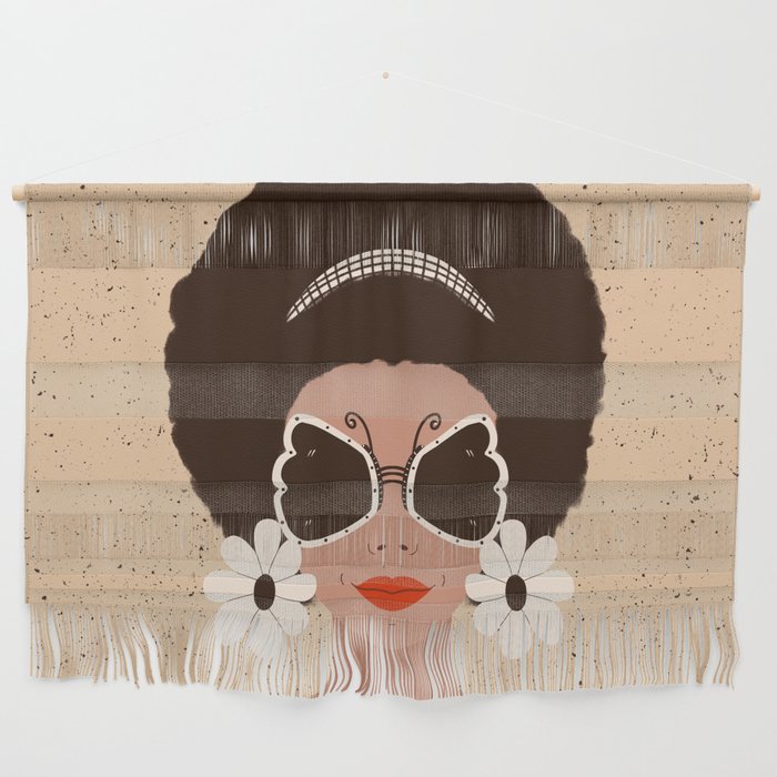 Afro Woman Portrait - Retro vibes  Wall Hanging Gallery Image 1