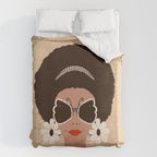 Afro Woman Portrait - Retro vibes  Duvet Cover Gallery Image 6