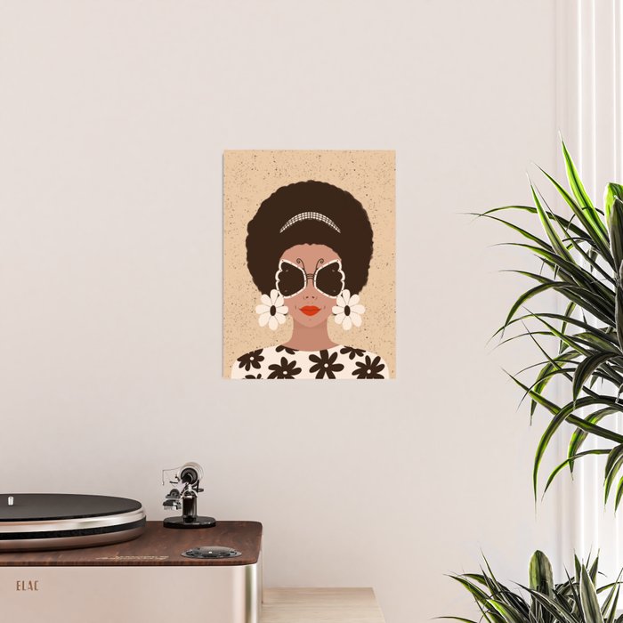 Afro Woman Portrait - Retro vibes  Poster Gallery Image 2