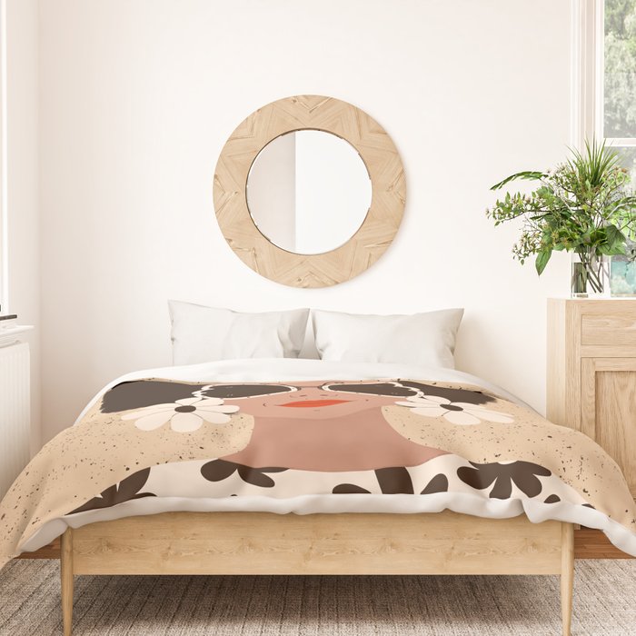 Afro Woman Portrait - Retro vibes  Duvet Cover Gallery Image 3