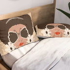 Afro Woman Portrait - Retro vibes  Pillow Sham Gallery Image 2