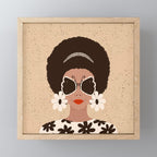 Afro Woman Portrait - Retro vibes  Mini Art Print Gallery Image 1
