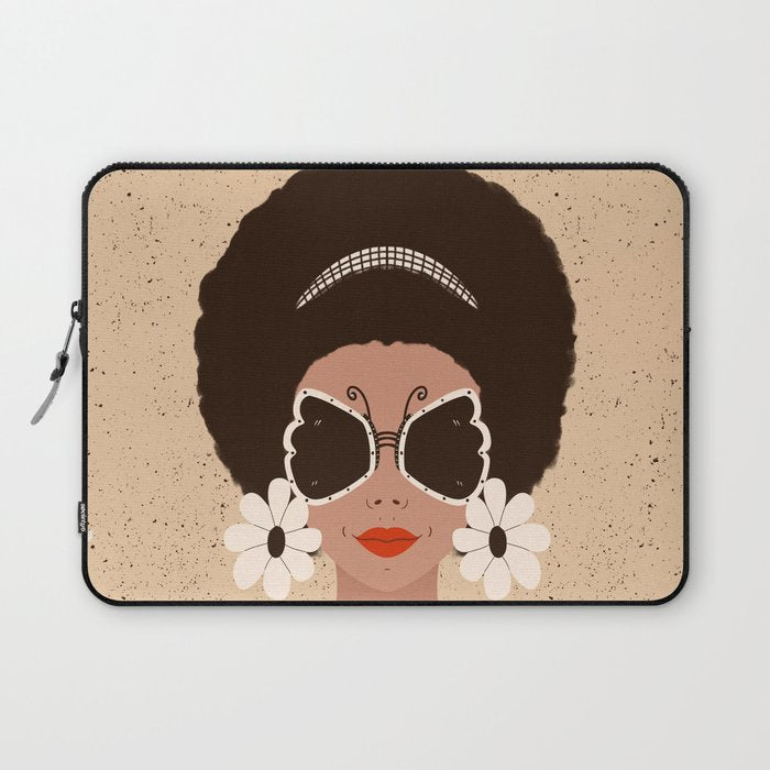 Afro Woman Portrait - Retro vibes  Laptop Sleeve Gallery Image 1