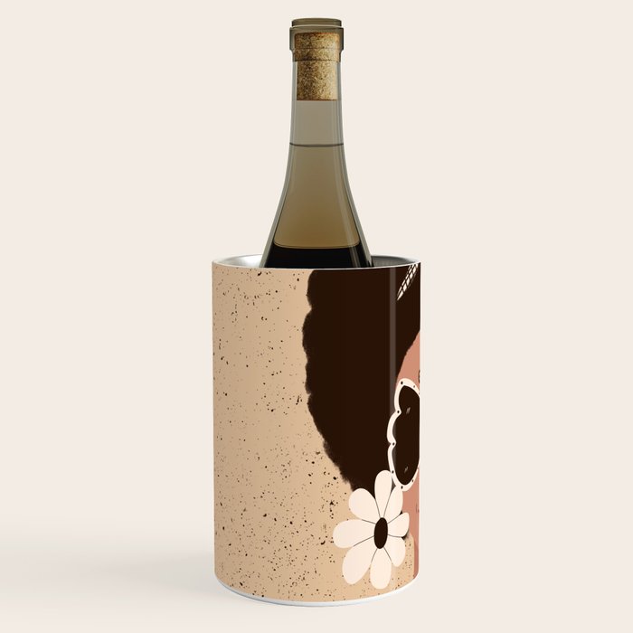 Afro Woman Portrait - Retro vibes  Wine Chiller Gallery Image 2