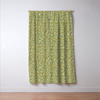 70s Daisies on Sage, retro, vintage, green, cottagecore Window Curtain Gallery Image 3