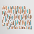 Mid Mod Dancing Leaf Pattern in earthy Peach & Jade Placemat Gallery Image 1