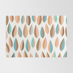 Mid Mod Dancing Leaf Pattern in earthy Peach & Jade Rug Gallery Image 2