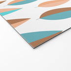 Mid Mod Dancing Leaf Pattern in earthy Peach & Jade Welcome Mat Gallery Image 2