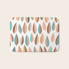 Mid Mod Dancing Leaf Pattern in earthy Peach & Jade Bath Mat Gallery Image 1