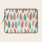 Mid Mod Dancing Leaf Pattern in earthy Peach & Jade Laptop Sleeve Gallery Image 1