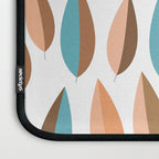Mid Mod Dancing Leaf Pattern in earthy Peach & Jade Laptop Sleeve Gallery Image 3
