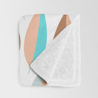 Mid Mod Dancing Leaf Pattern in earthy Peach & Jade Throw Blanket Gallery Image 3