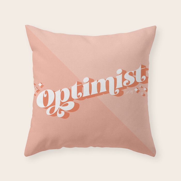 Optimist - Blush Throw Pillow Gallery Image 1