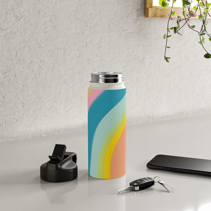 Painted Pastel Rainbow Water Bottle Gallery Image 4
