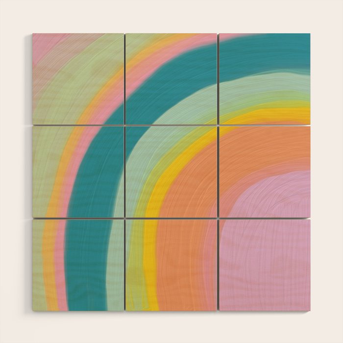 Painted Pastel Rainbow Wood Wall Art Gallery Image 1